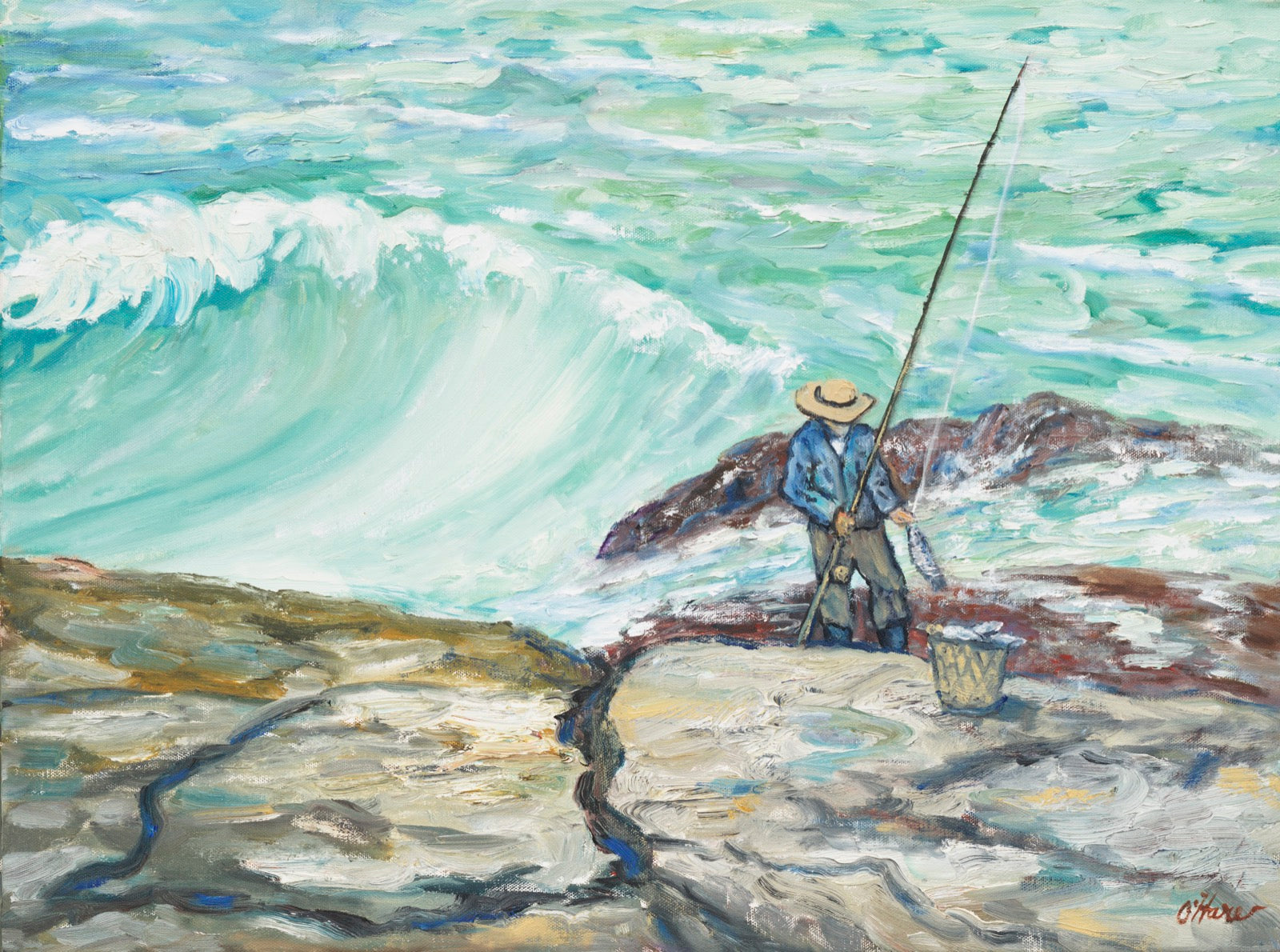 Fisherman at Maine Lighthouse