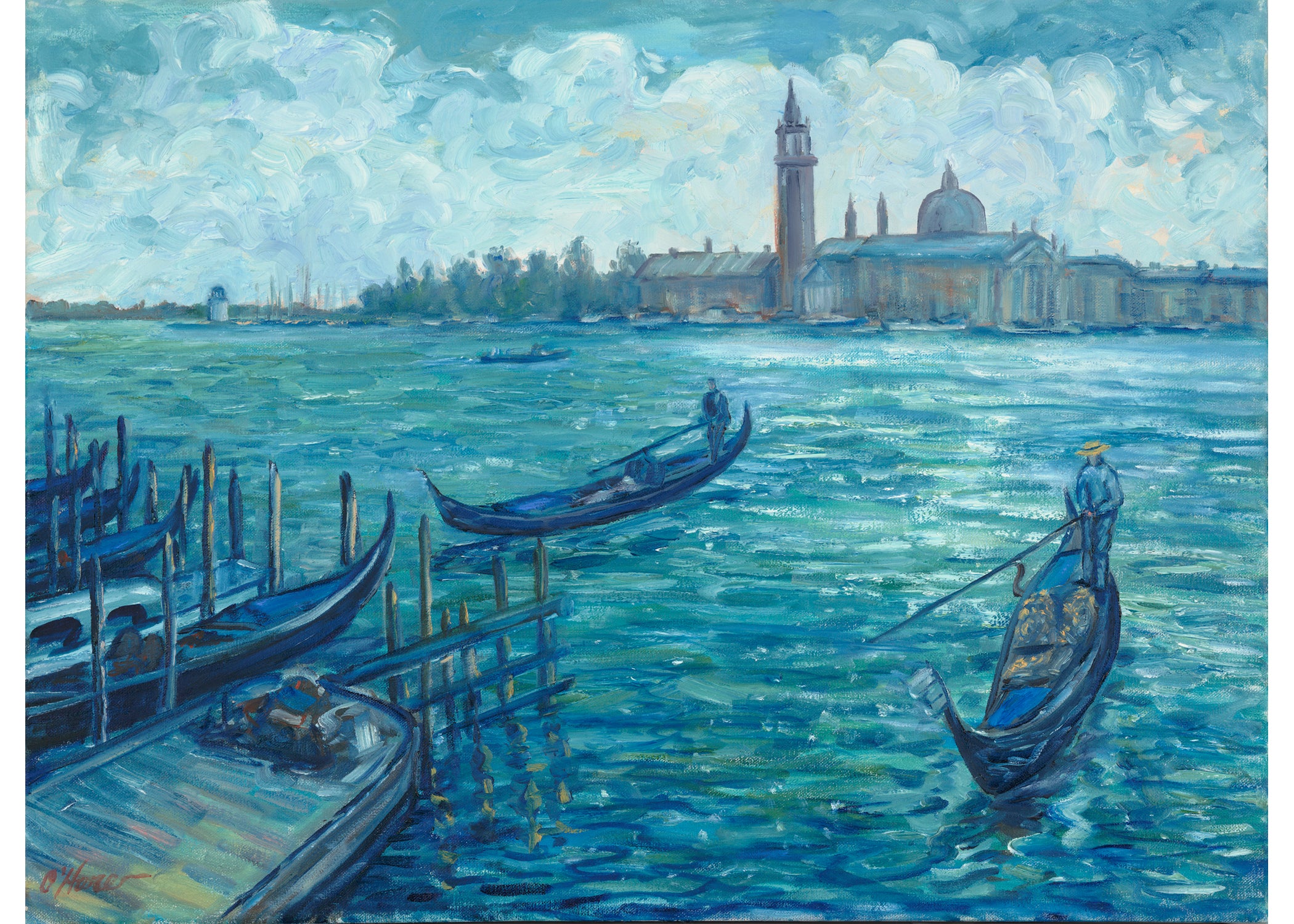 Gondoliers on the Canal